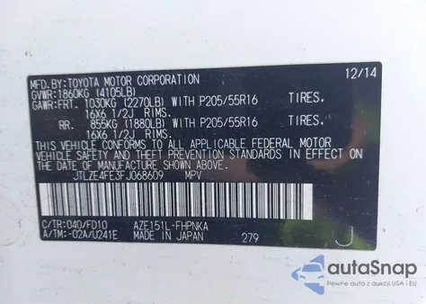 2015 Scion Xb z USA, uszkodzony, nr VIN JTLZE4FE3FJ068609